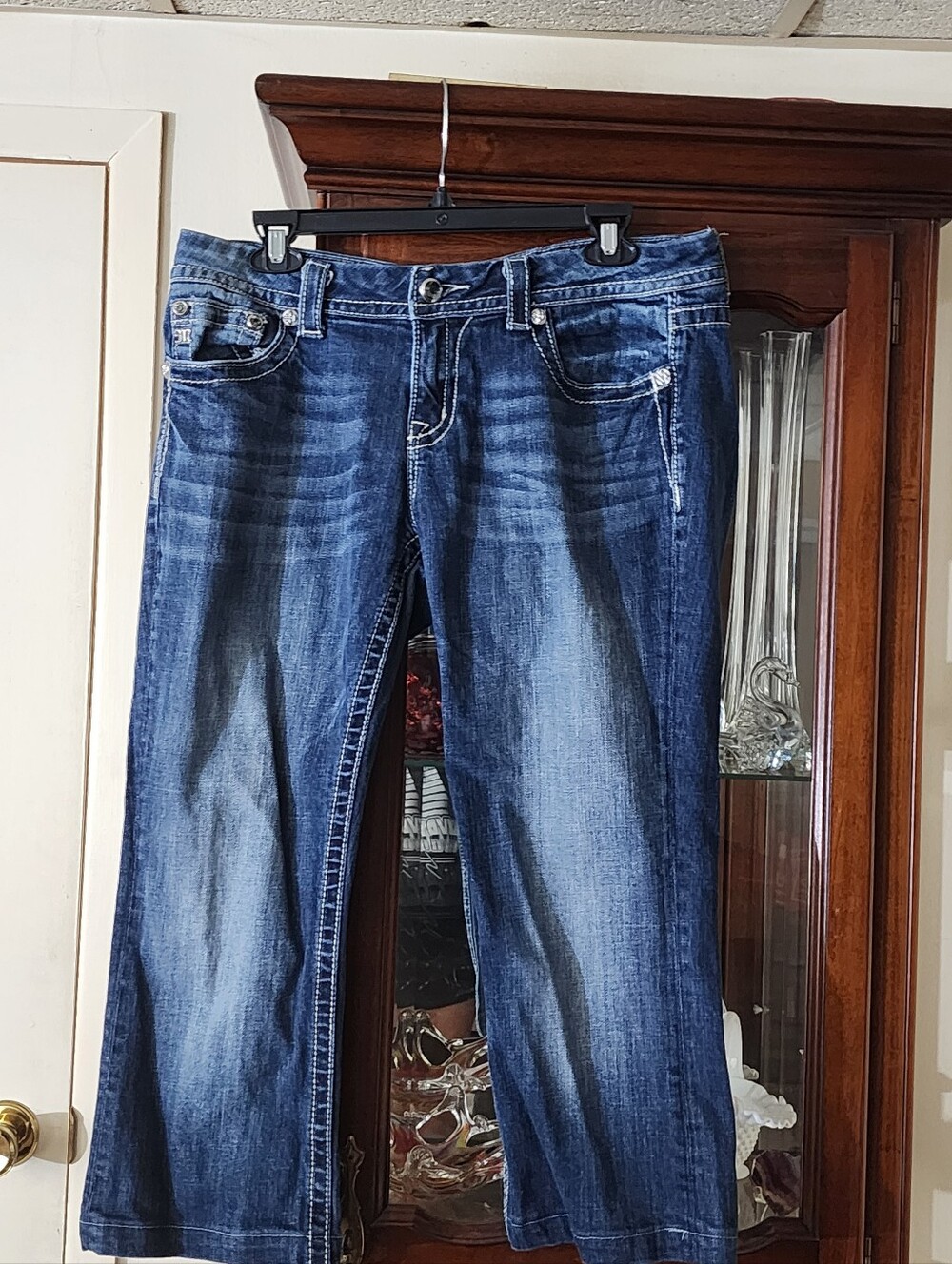 Miss Me Women's Dark Blue Embellished Boot Cut Denim Jeans